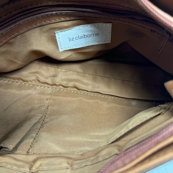 Y2K Liz Claiborne Brown Top Handle Small Shoulder Bag Purse Vintage - Picture 6 of 11